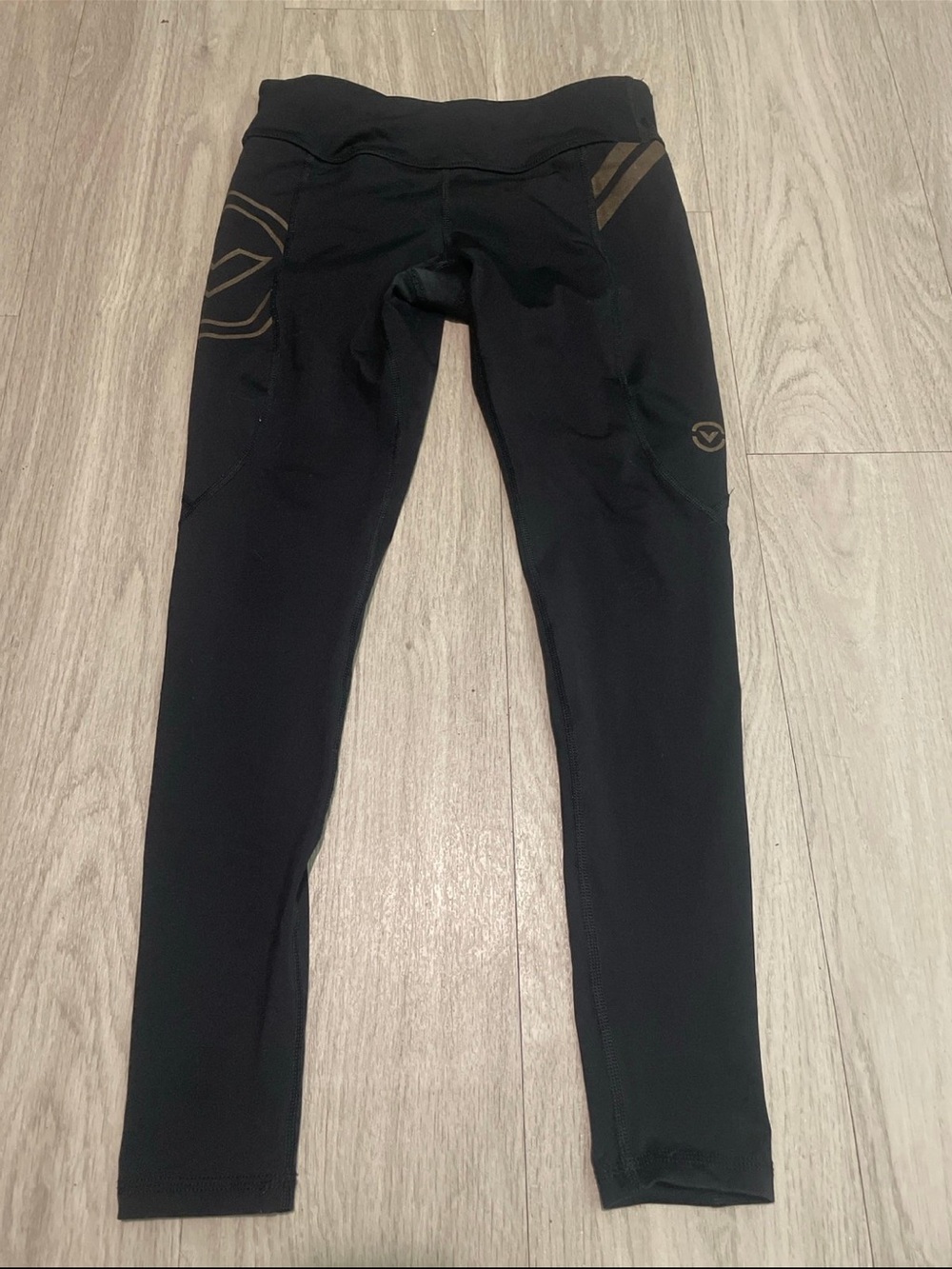 Virus Black Leggings with Bronze Accent